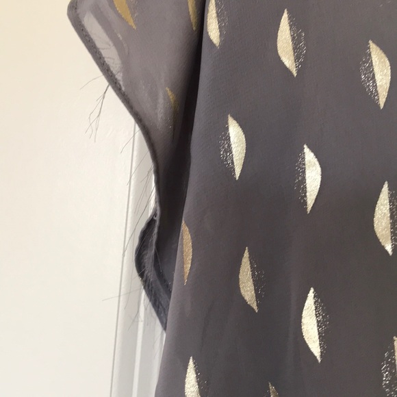 Gray & Metallic Gold Dress, Size Small - Picture 4 of 6